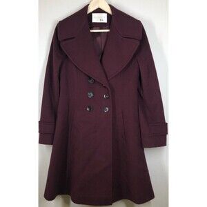 Fleurette Loro Piana Wool Winter Coat Purple Double Breasted 10
